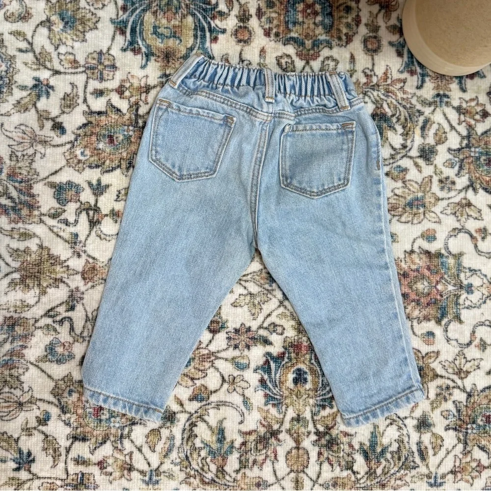 Old Navy Toddler Boy Light Wash Denim Jeans 12-18 Months Elasticized Back
